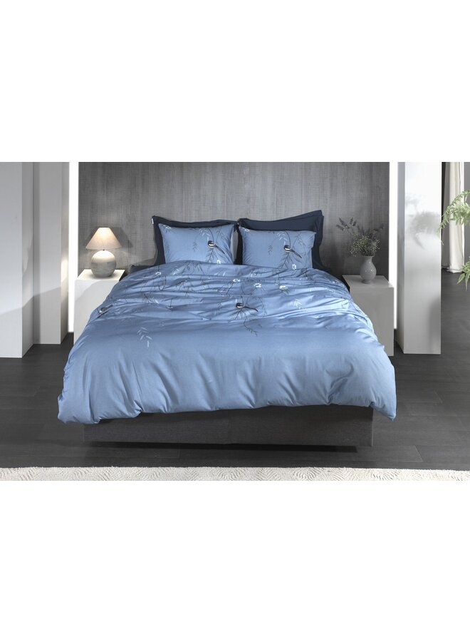 Heckett & Lane Dekbedovertrek Margaux Blauw - Twill Katoen