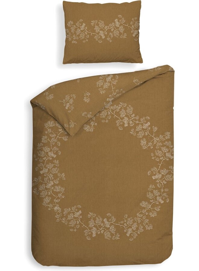 Heckett & Lane Dekbedovertrek Haruto Geel - Twill Katoen