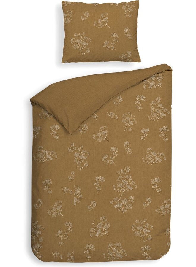 Heckett & Lane Dekbedovertrek Haruto Geel - Twill Katoen