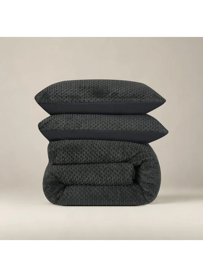 Sleeptime Dekbedovertrek Fur Antraciet - Teddystof