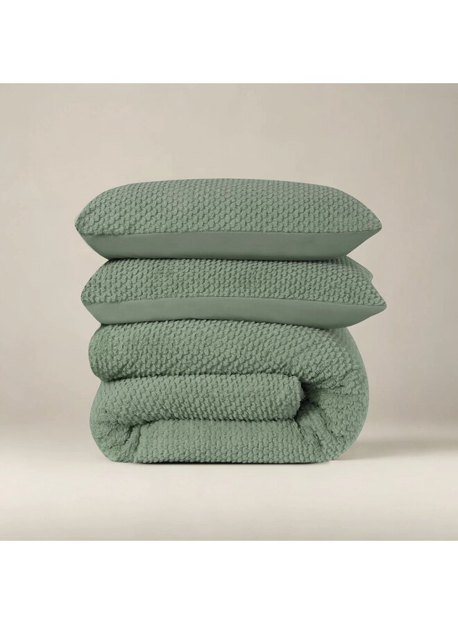 Sleeptime Dekbedovertrek Fur Groen - Teddystof