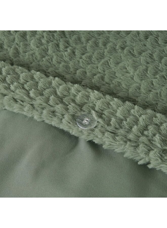 Sleeptime Dekbedovertrek Fur Groen - Teddystof