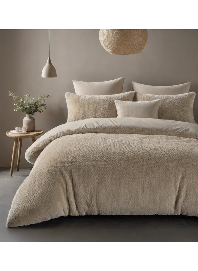 Dekbedovertrek Fur Taupe - Teddystof PL3