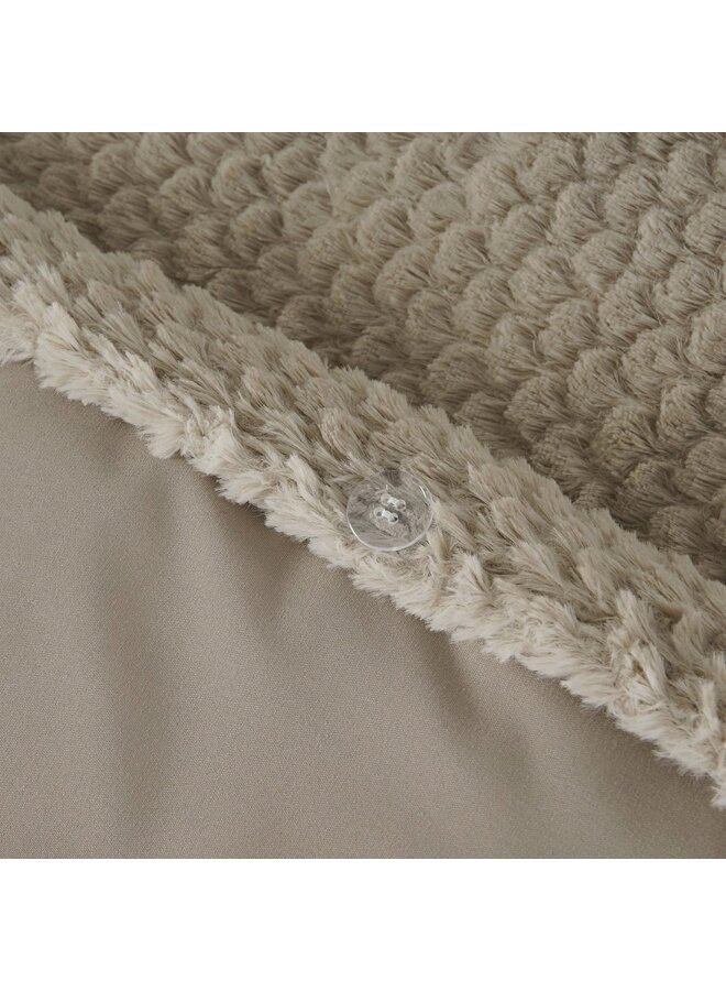 Sleeptime Dekbedovertrek Fur Taupe - Teddystof