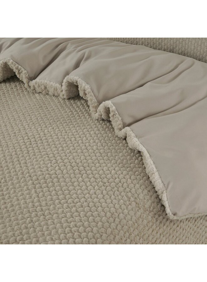 Sleeptime Dekbedovertrek Fur Taupe - Teddystof