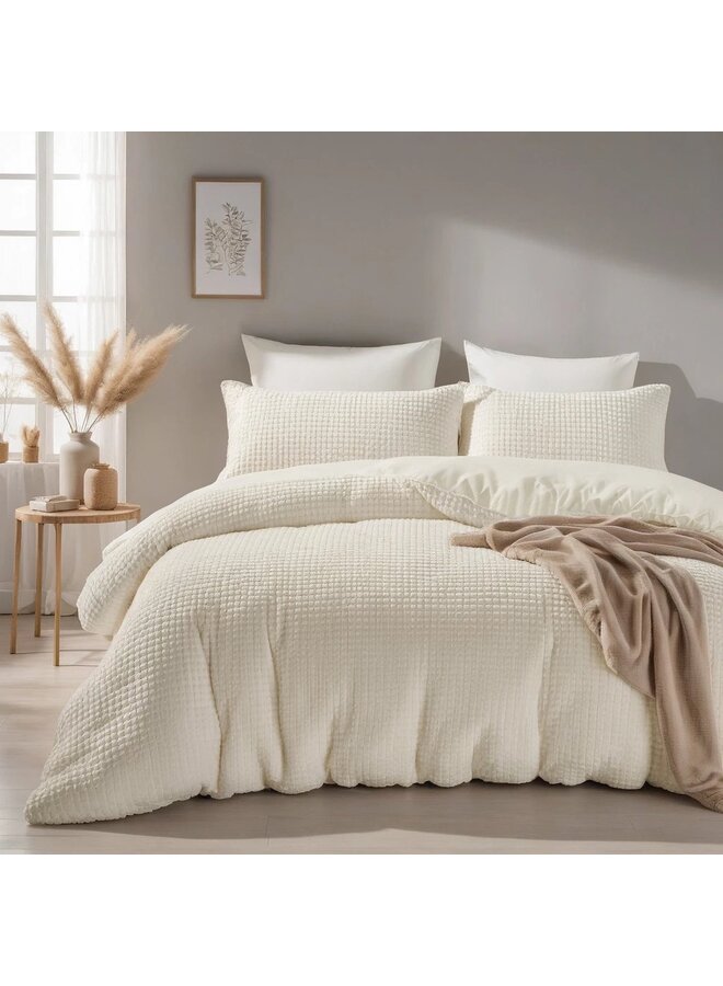 Sleeptime Teddystof Fur Dekbedovertrek Creme