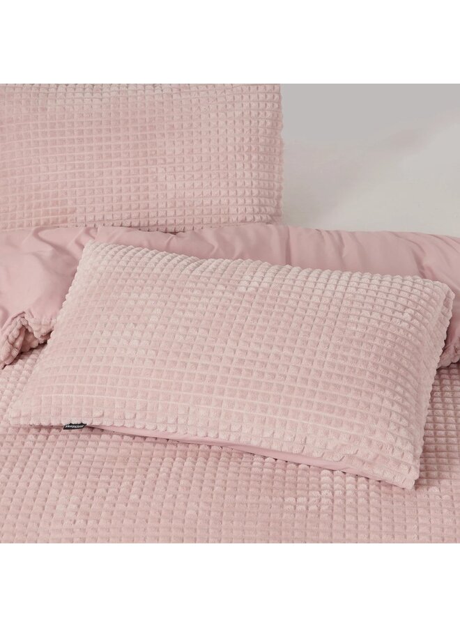 Sleeptime Dekbedovertrek Check Roze - Teddystof