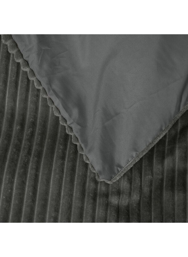 Sleeptime Dekbedovertrek Rib Grijs - Teddystof