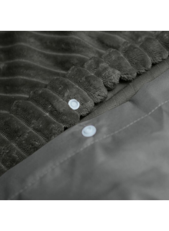 Sleeptime Dekbedovertrek Rib Grijs - Teddystof