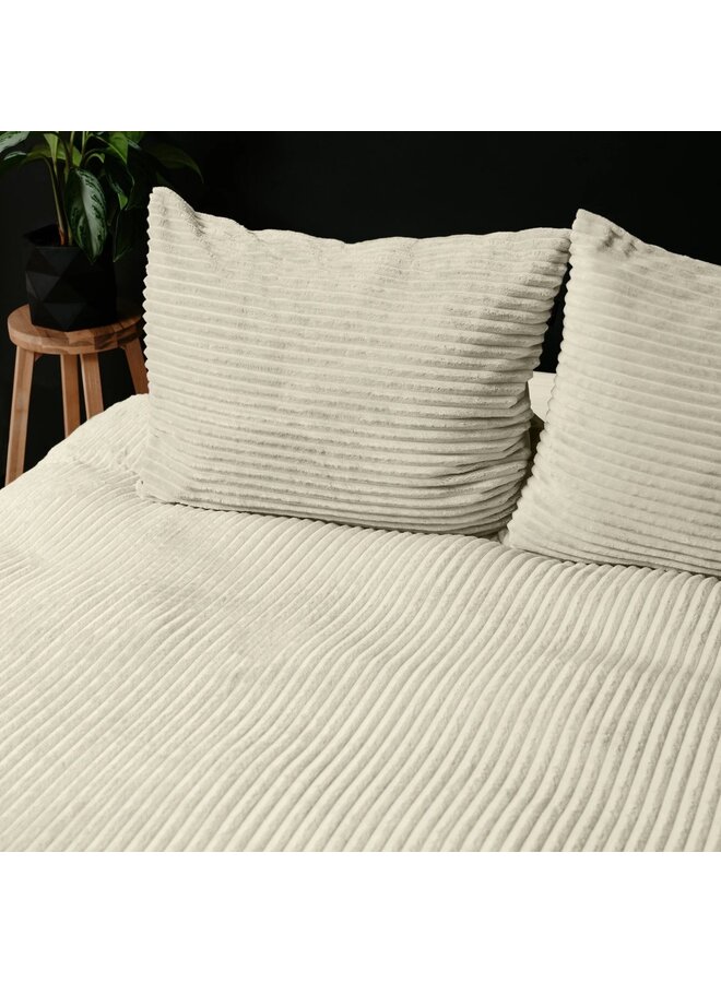 Sleeptime Dekbedovertrek Rib Creme - Teddystof