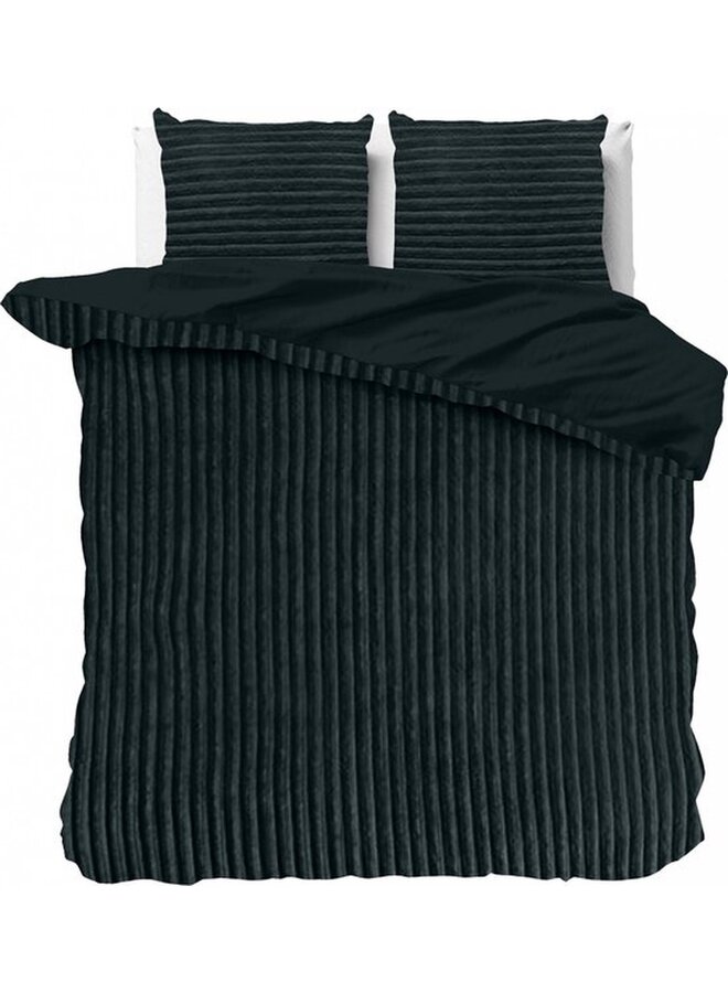 Dekbedovertrek Rib Antraciet - Teddystof