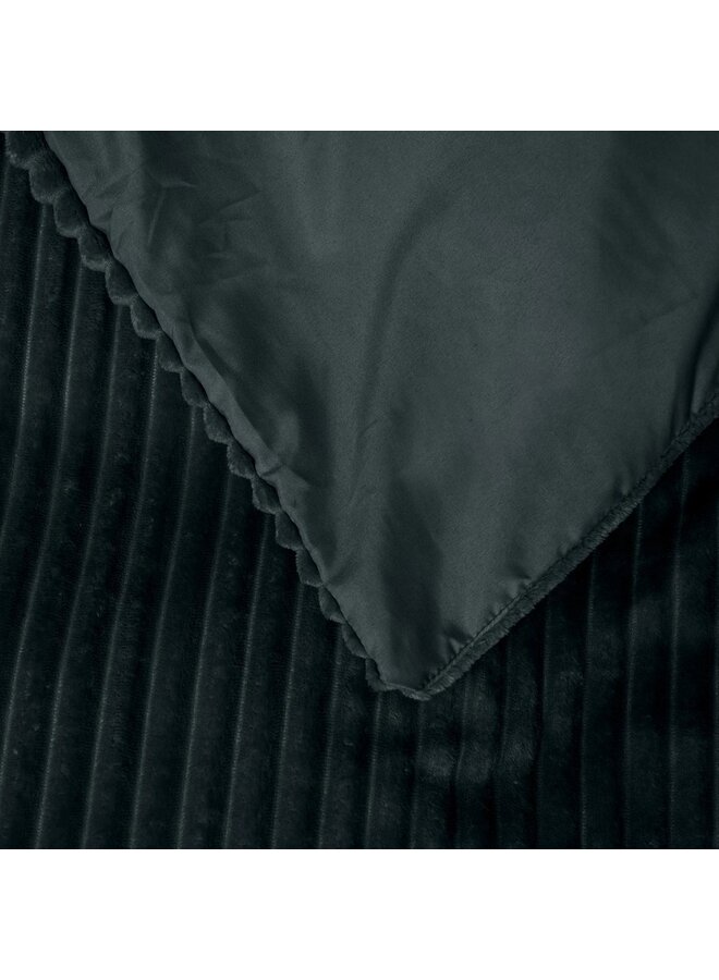 Sleeptime Dekbedovertrek Rib Antraciet - Teddystof