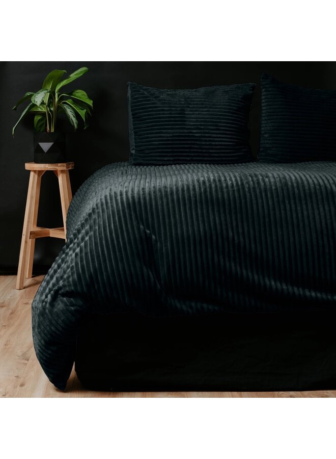 Sleeptime Dekbedovertrek Rib Antraciet - Teddystof