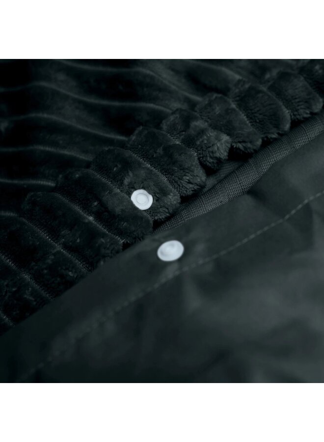 Sleeptime Dekbedovertrek Rib Antraciet - Teddystof