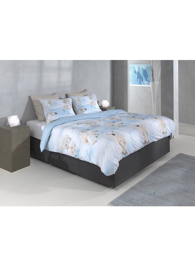 ZO! Home Dekbedovertrek Polare Blauw -  Flanel