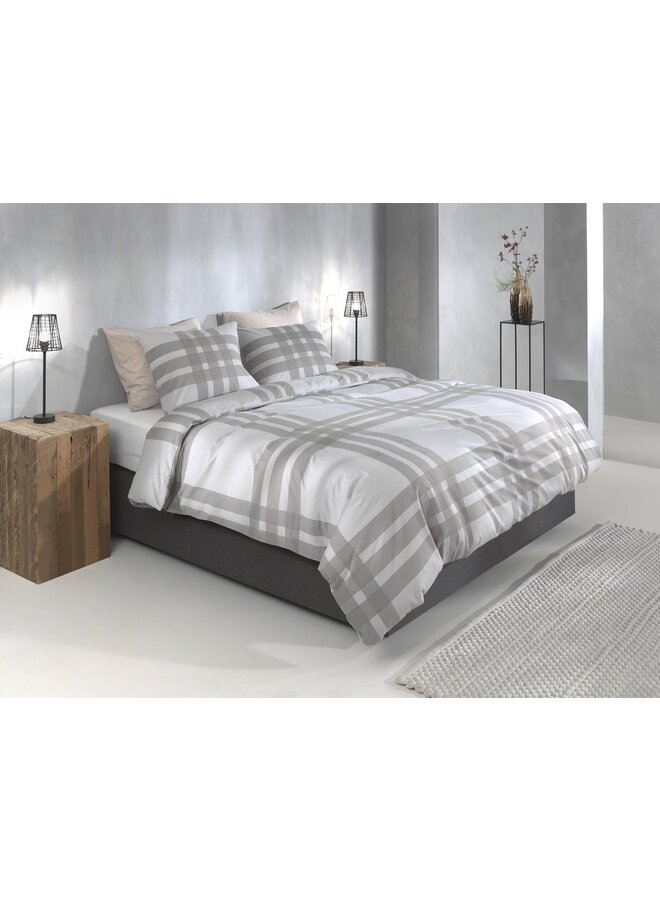 ZO! Home Dekbedovertrek Rombi Naturel - Flanel