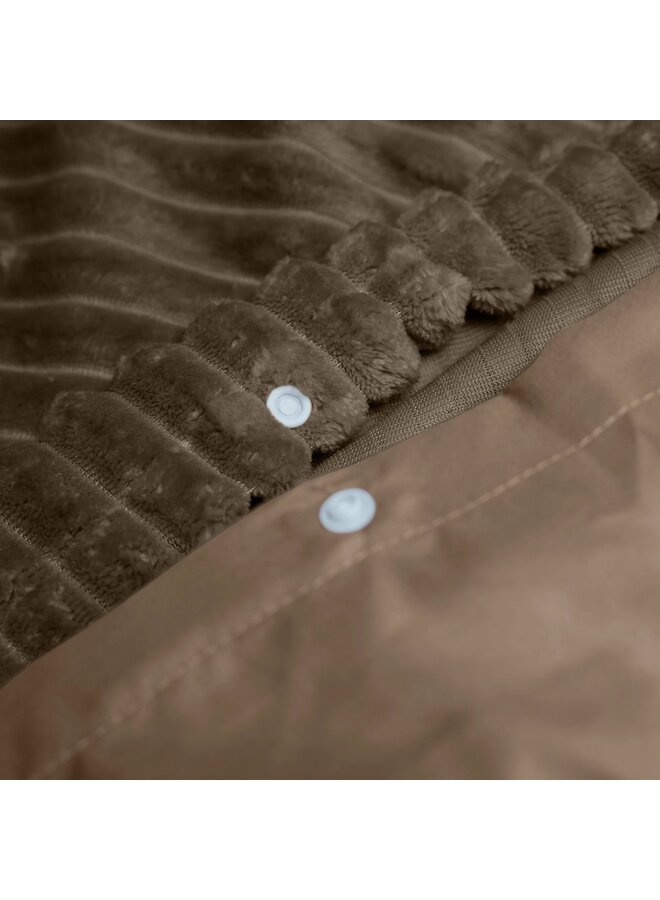 Sleeptime Dekbedovertrek Rib Taupe - Teddystof