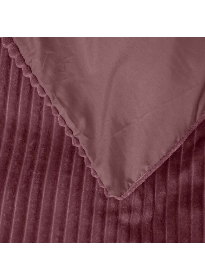 Sleeptime Dekbedovertrek Rib Roze - Teddystof