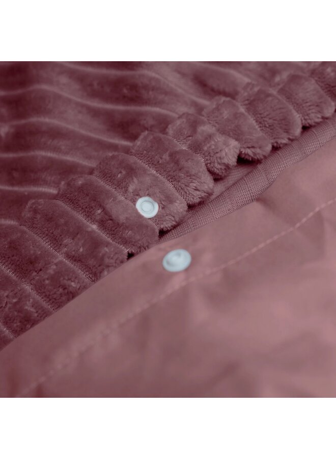 Sleeptime Dekbedovertrek Rib Roze - Teddystof