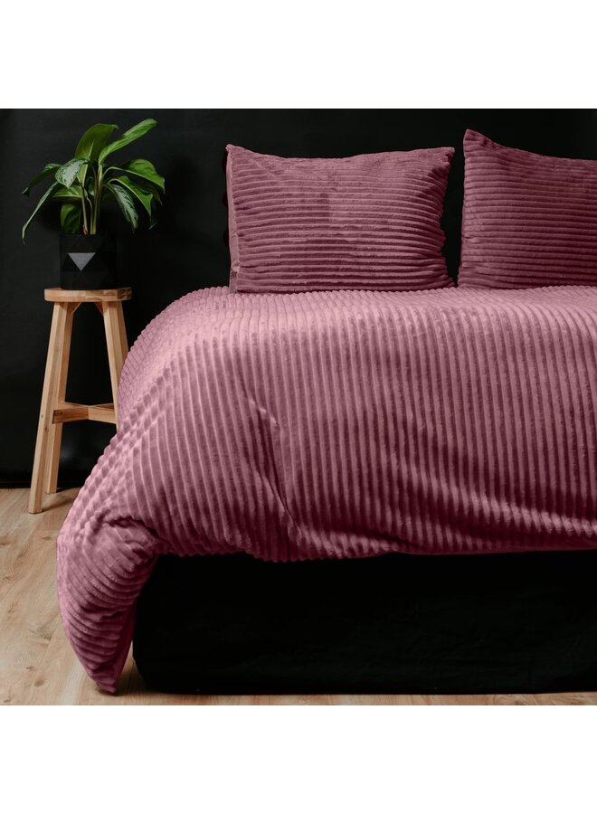 Dekbedovertrek Rib Roze - Teddystof PL2