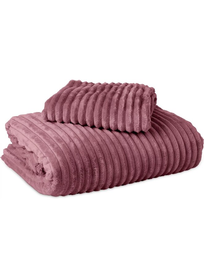 Sleeptime Dekbedovertrek Rib Roze - Teddystof