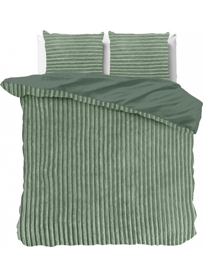 Dekbedovertrek Rib Groen - Teddystof