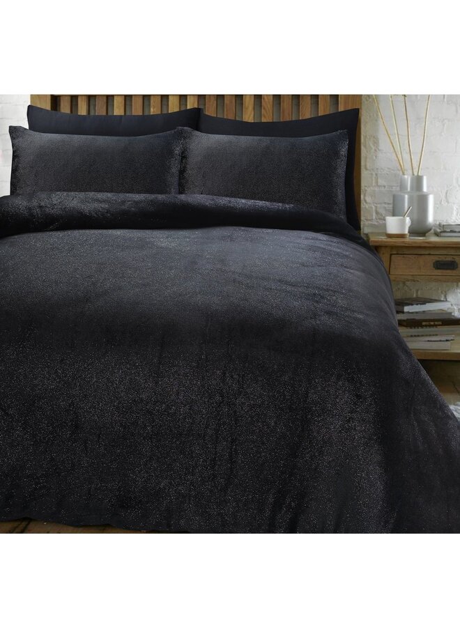 Sleeptime Dekbedovertrek Glamour Deco Foil Zwart - Flanel Teddy Fleece