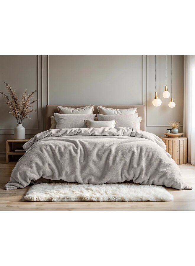 Sleeptime Dekbedovertrek Uni Taupe - Teddy Katoen