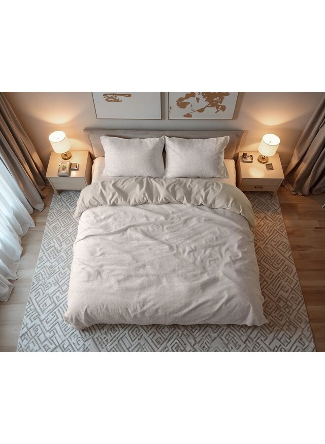 Sleeptime Dekbedovertrek Uni Taupe - Teddy Katoen