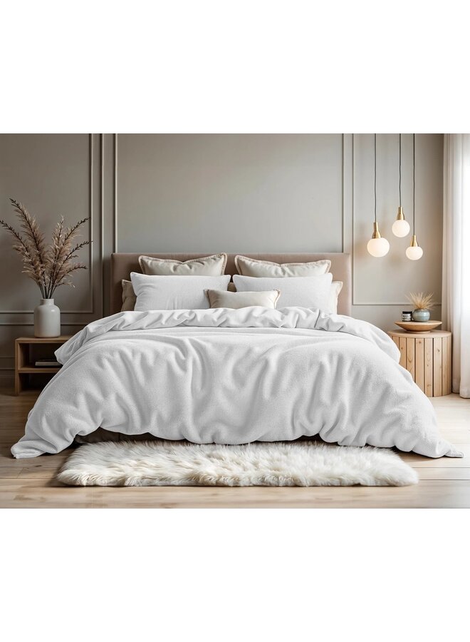 Sleeptime Dekbedovertrek Uni Wit - Teddy Katoen