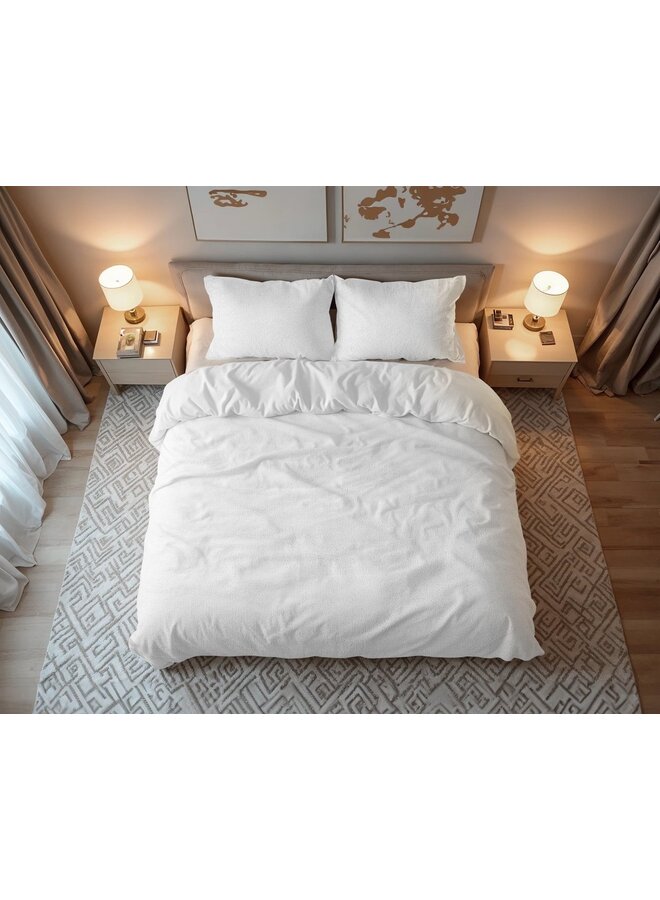 Sleeptime Dekbedovertrek Uni Wit - Teddy Katoen