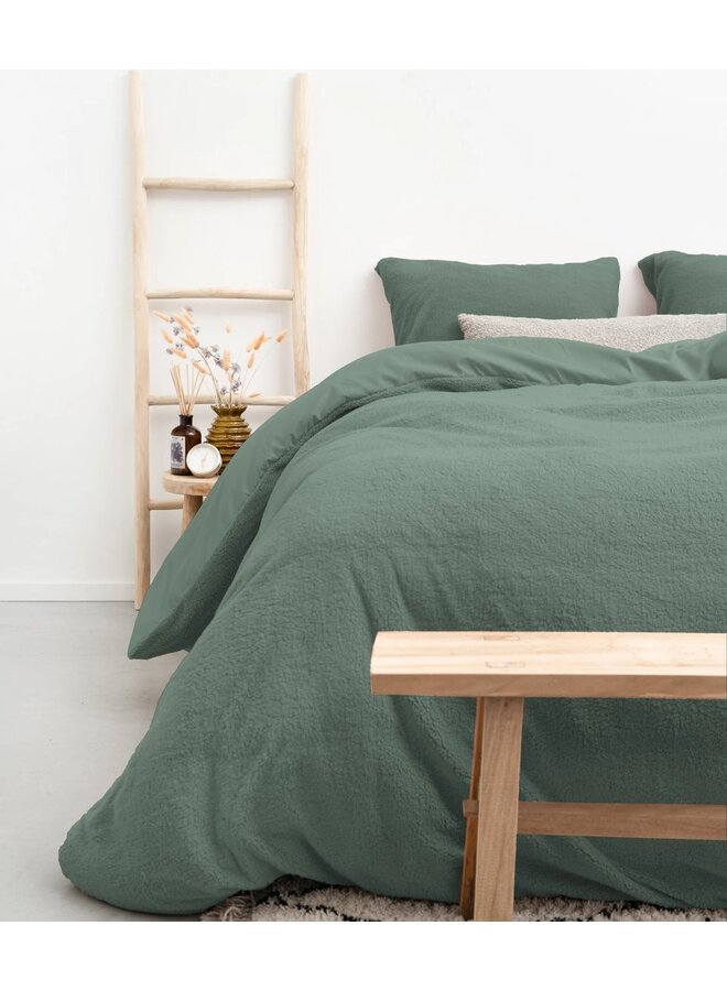 Sleeptime Dekbedovertrek Uni Groen - Teddystof