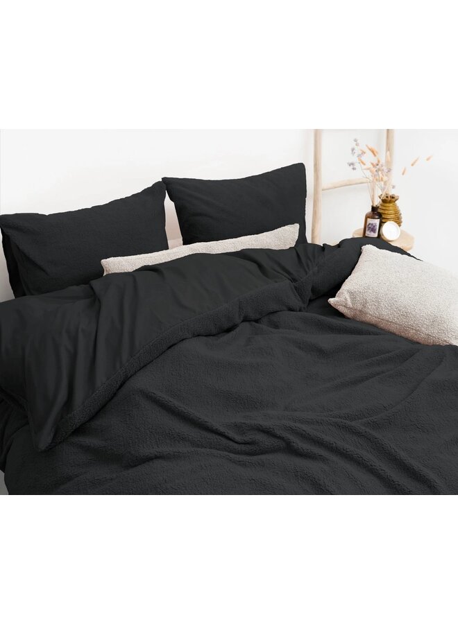 Sleeptime Dekbedovertrek Uni Antraciet - Teddystof