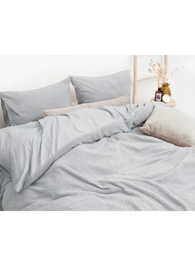 Sleeptime Dekbedovertrek Uni Grijs - Teddystof