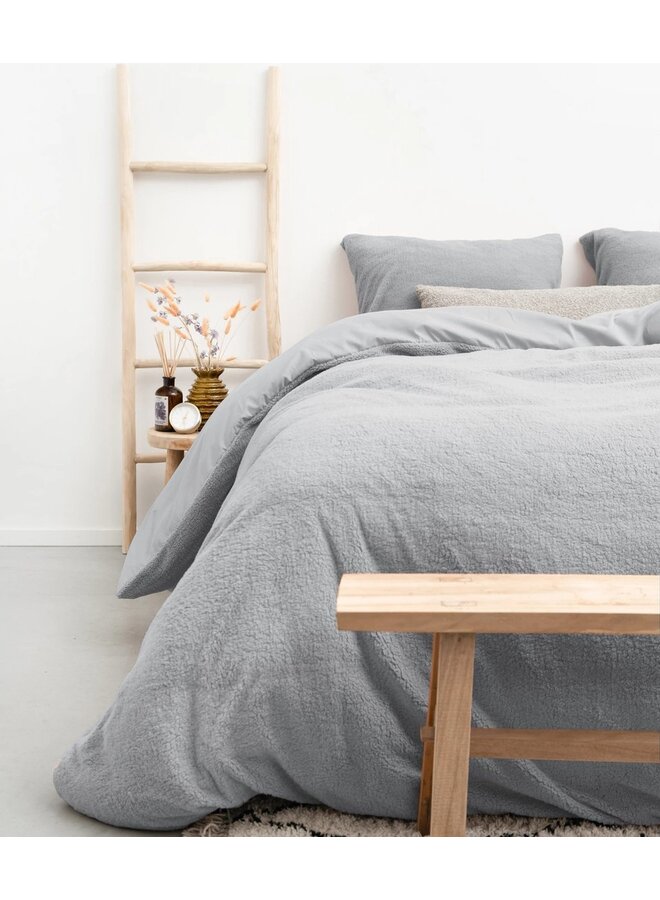 Sleeptime Dekbedovertrek Uni Grijs - Teddystof