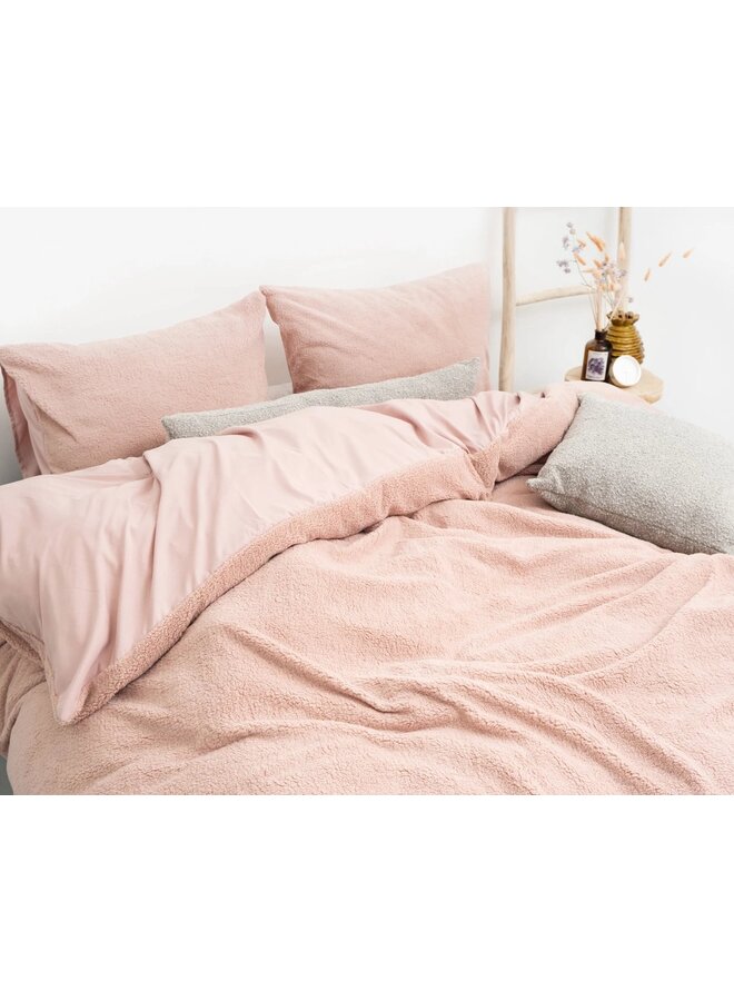 Sleeptime Dekbedovertrek Uni Roze  - Teddystof