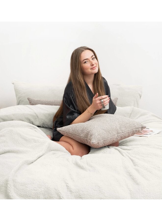 Sleeptime Dekbedovertrek Uni Wit - Teddystof