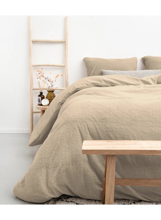 Sleeptime Dekbedovertrek Uni Taupe - Teddystof
