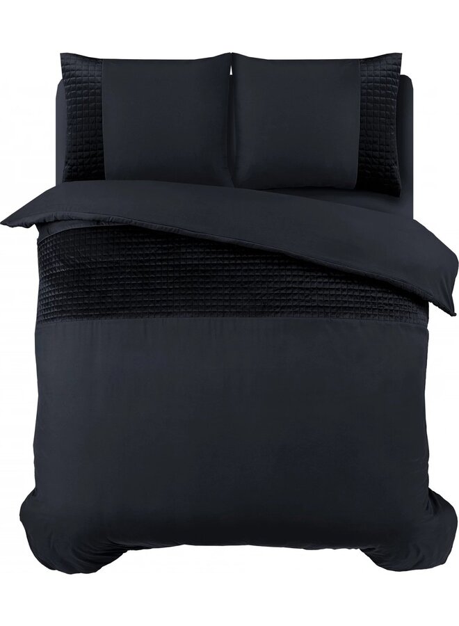 Velvet Band Dekbedovertrek Zwart - Microvezel PL1