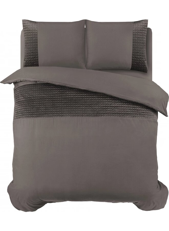 Velvet Band Dekbedovertrek Taupe - Microvezel