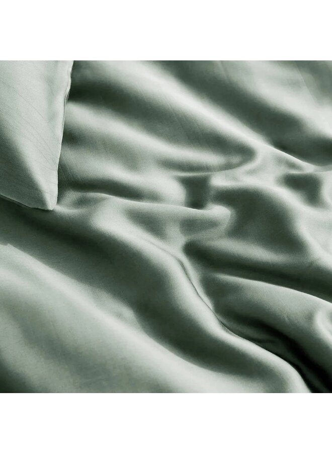 Primaviera Deluxe Bamboe Satijn Dekbedovertrek Uni Groen