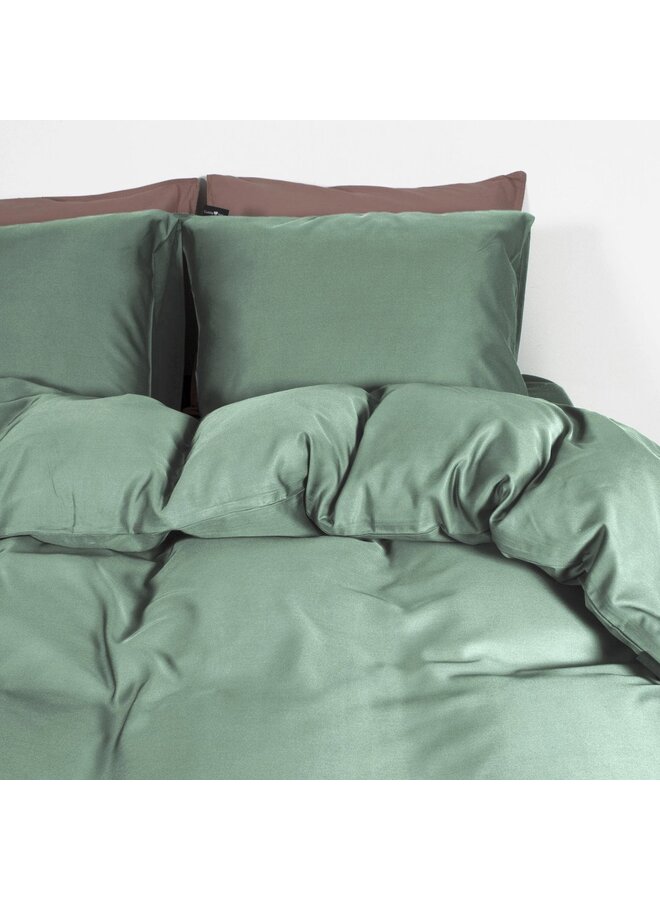 Primaviera Deluxe Bamboe Satijn Dekbedovertrek Uni Groen