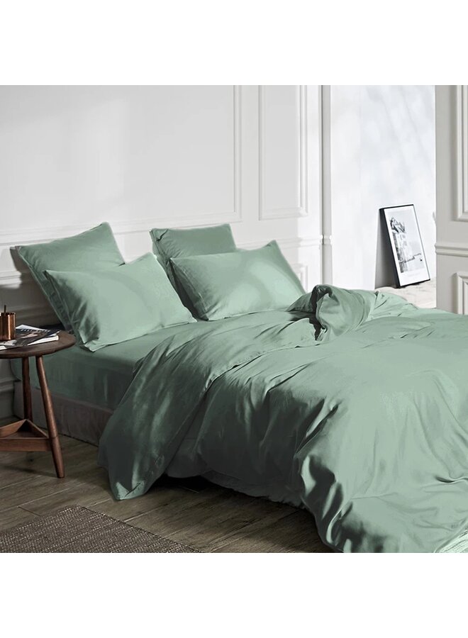 Primaviera Deluxe Dekbedovertrek Uni Groen - Bamboe Satijn