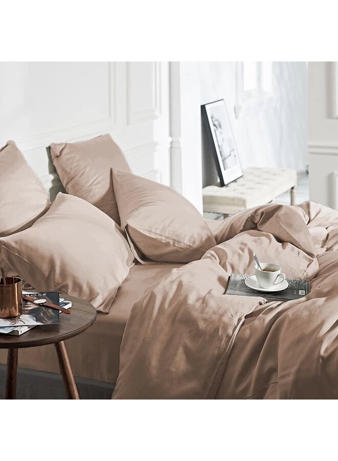 Primaviera Deluxe Dekbedovertrek Uni Taupe - Bamboe Satijn