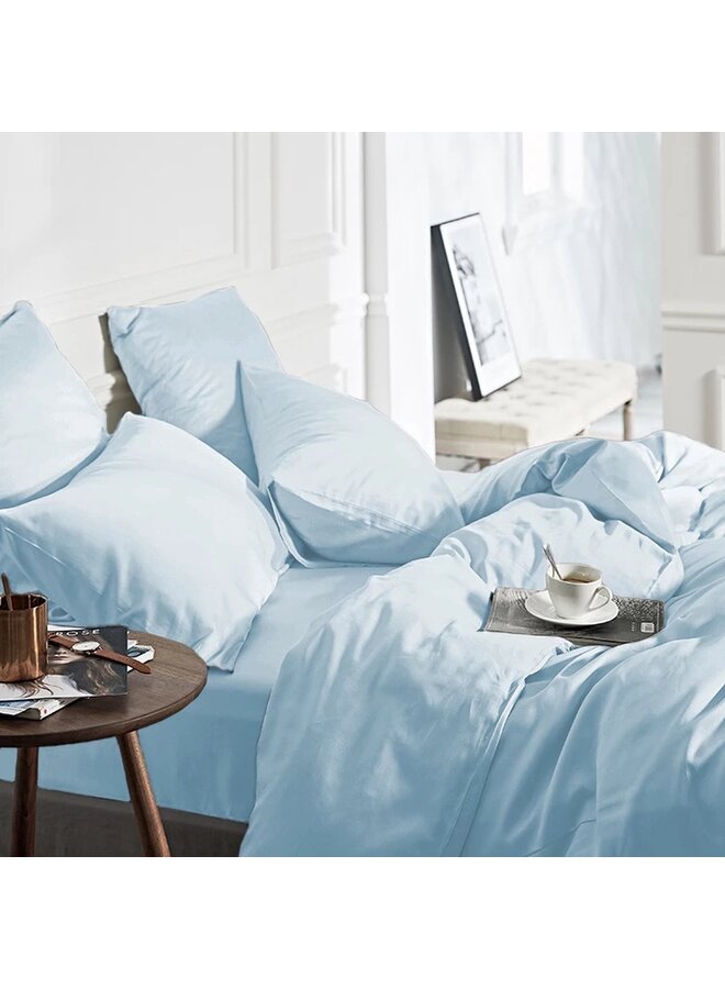 Primaviera Deluxe Dekbedovertrek Uni Blauw - Bamboe Satijn