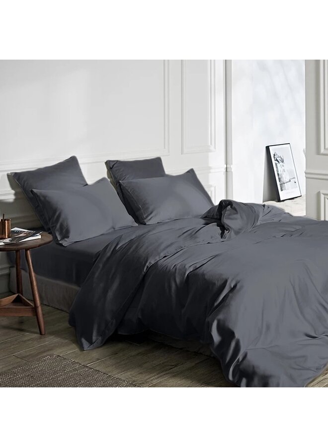 Primaviera Deluxe Dekbedovertrek Uni Antraciet - Bamboe Satijn