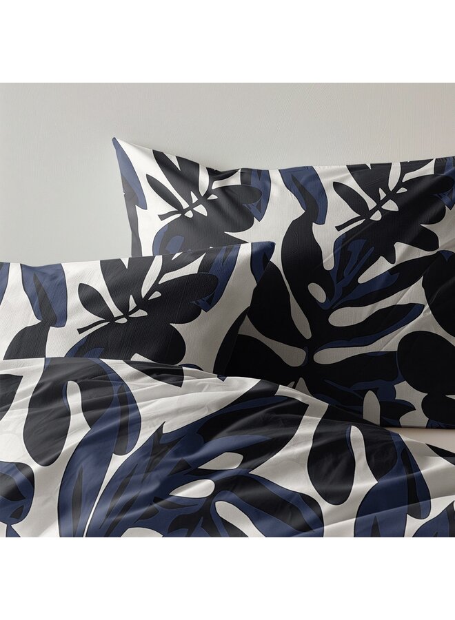 Zydante Dekbedovertrek Painted Leafs Blauw - Polyester