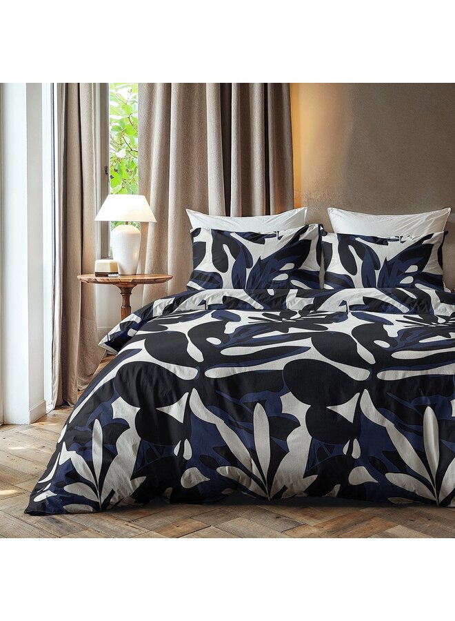 Zydante Dekbedovertrek Painted Leafs Blauw - Polyester