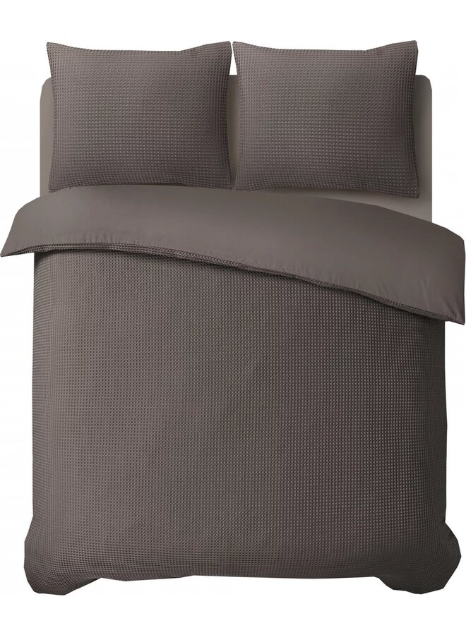 Sleeptime Dekbedovertrek Waffle Taupe - Microvezel