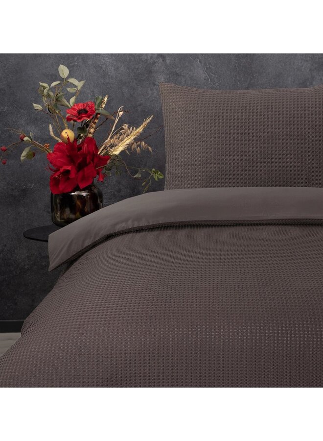 Sleeptime Dekbedovertrek Waffle Taupe - Microvezel